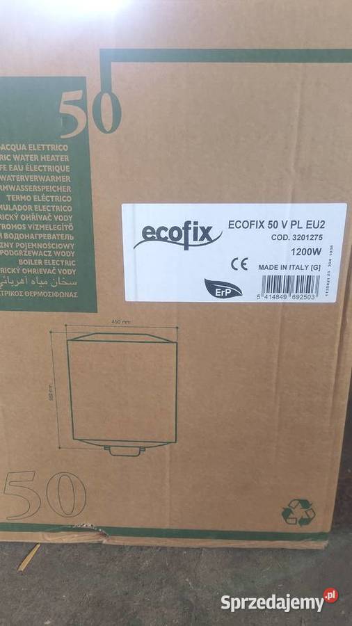 Boiler podgrzewacz wody ECOFIX 50L 1200W nowy Opole