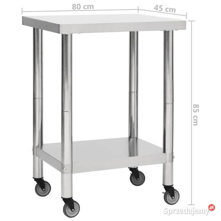 Kuchenny stół roboczy na kółkach 80x45x85 stal Warszawa