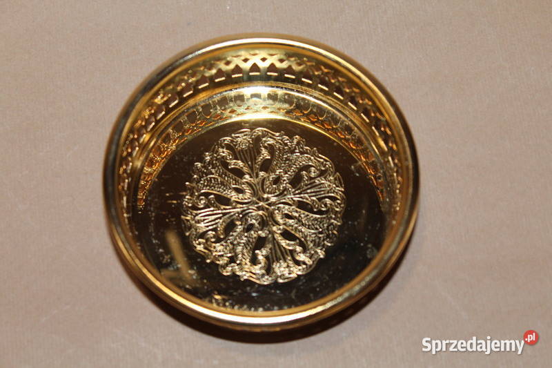 Okrągła tacka Scandia Gold 24 k śr 10 647 647 Szczecin