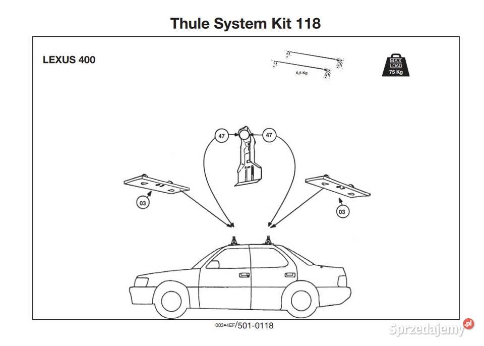Thule Fit Kit 118 Lexus LS 400 Motoryzacja sprzedam