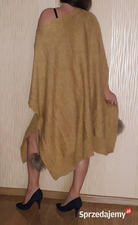 Sweter poncho narzuta z kieszeniami oversize Rozmiar uniwersalny Łódź