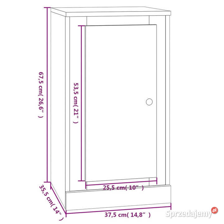 Szafka brązowy dąb 375x355x675 materiał Warszawa
