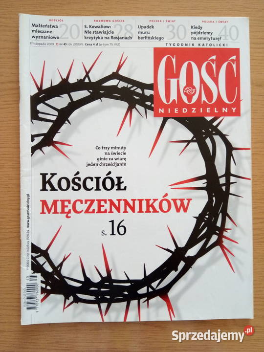 Tygodnik Gość Niedzielny listopad 2009r Dąbrowa Górnicza