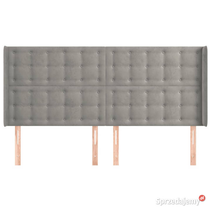 Zagłówek uszak jasnoszary 203x16x118128 aksamit mazowieckie Warszawa