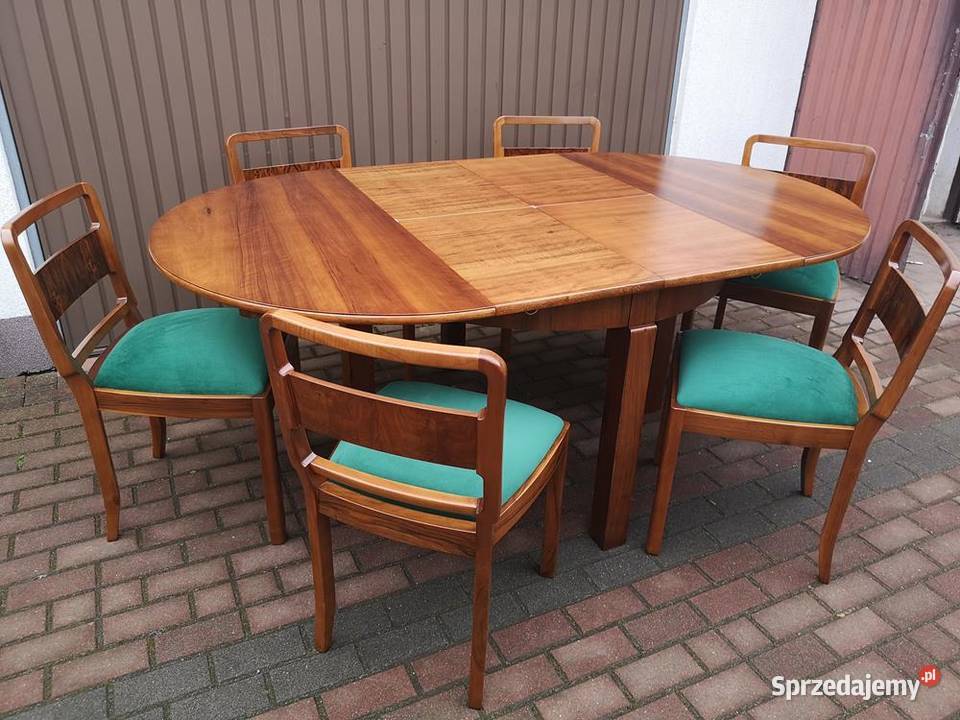 Stół Okrągły Orzech Zgrabny 110 Antyk Stary Swarzędz