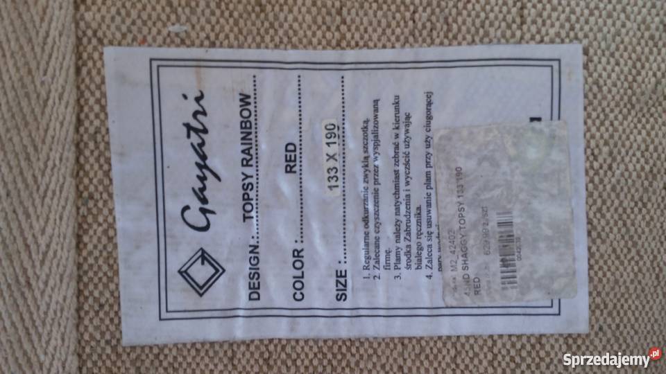 Dywan sznurkowy czerwony shaggy Dywany i wykładziny małopolskie Nowy Targ