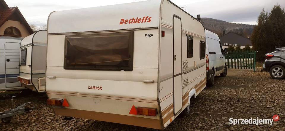 przyczepa kempingowa łóżka piętrowe campingowa Międzybrodzie Bialskie