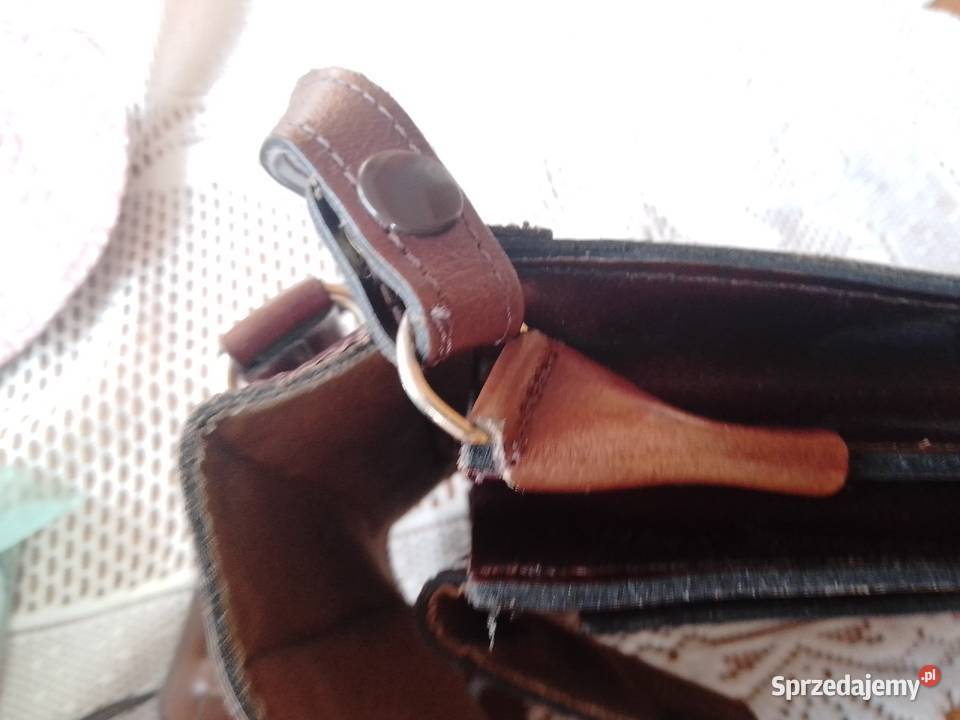 Piękna skórzana raportówka na zatrzask z Sosnowiec