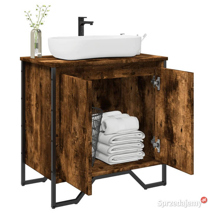 Szafka pod umywalkę przydymiony dąb 60x35x60