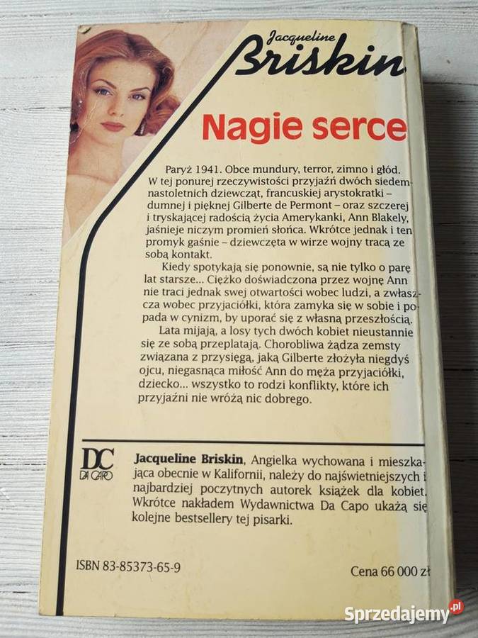 Nagie serce Jacqueline Briskin Teresa Tarkowska Antykwariat śląskie Bielsko-Biała