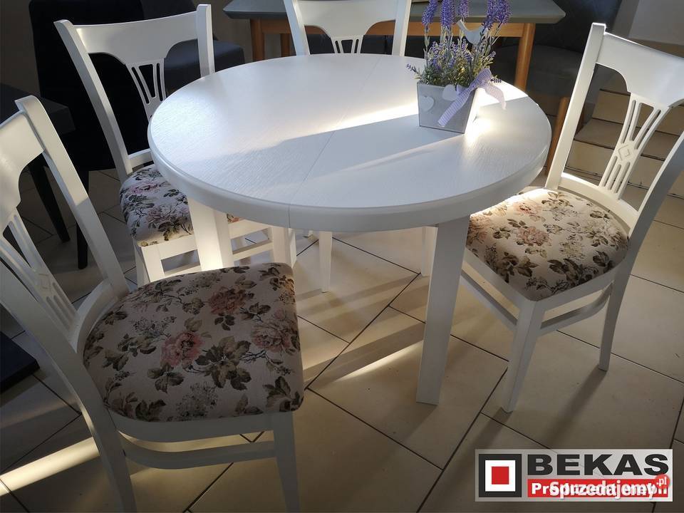 Stylowy Komplet Stół Okrągy 4 Krzesła Italia Zielona Góra sprzedam