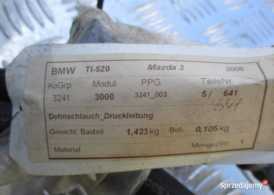 RURA PRZEWÓD WĄŻ HAMULCOWY MAZDA 3 16B Nowy Tomyśl