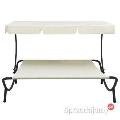 vidaXL Leżak ogrodowy z baldachimem