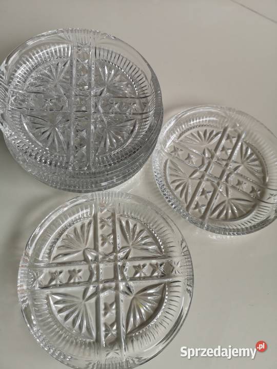 Zestaw talerzyków deserowych kryształowe vintage Antyki, Sztuka, Kolekcje Toruń sprzedam