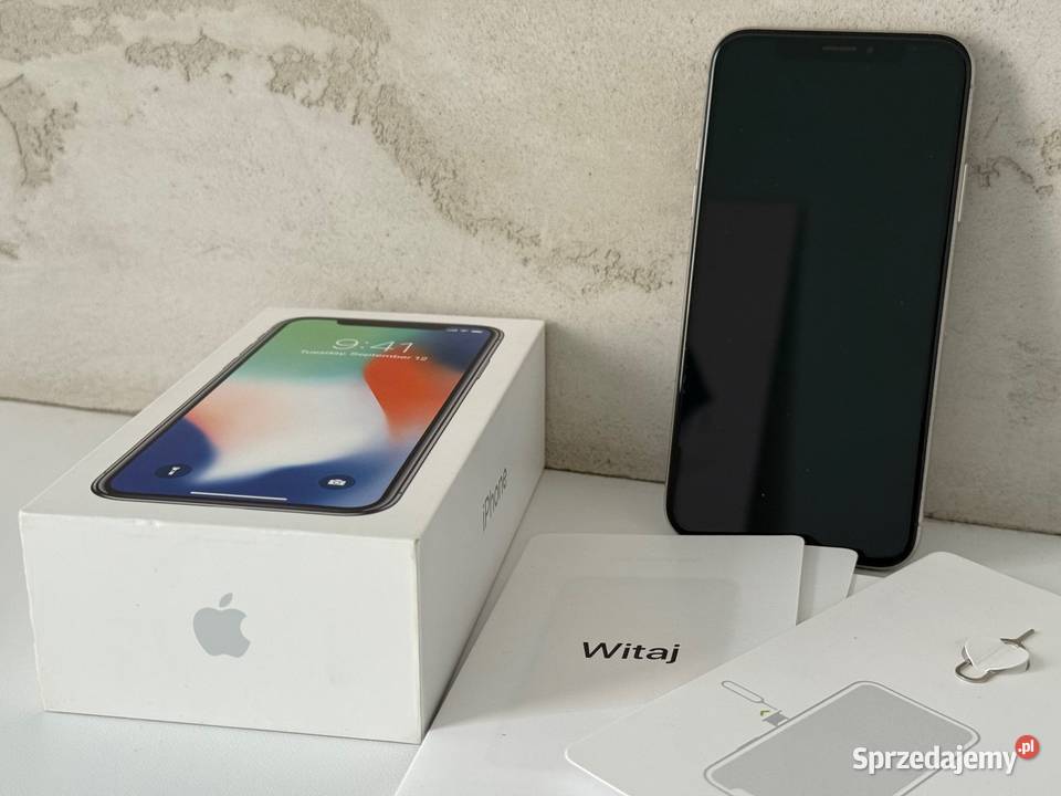 iPhone X 256GB srebrny Silver STAN IDEALNY Apple / iPhone Łódź