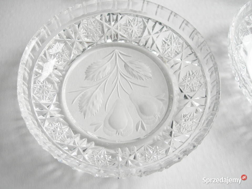 kryształowe talerzyki vintage PRL Częstochowa