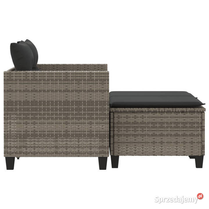 2osobowa sofa ogrodowa z podnóżkami szara mazowieckie Warszawa