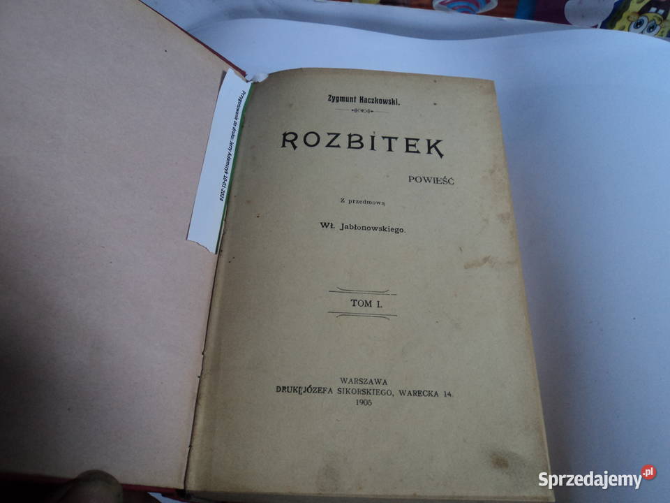 Rozbitek tom 14 komplet Zygmunt Kaczkowski 1905r Antykwariat Nowy Sącz sprzedam