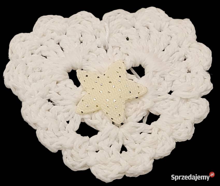 Ozdoby choinkowe serduszka ręcznie wykonane Krzywaczka