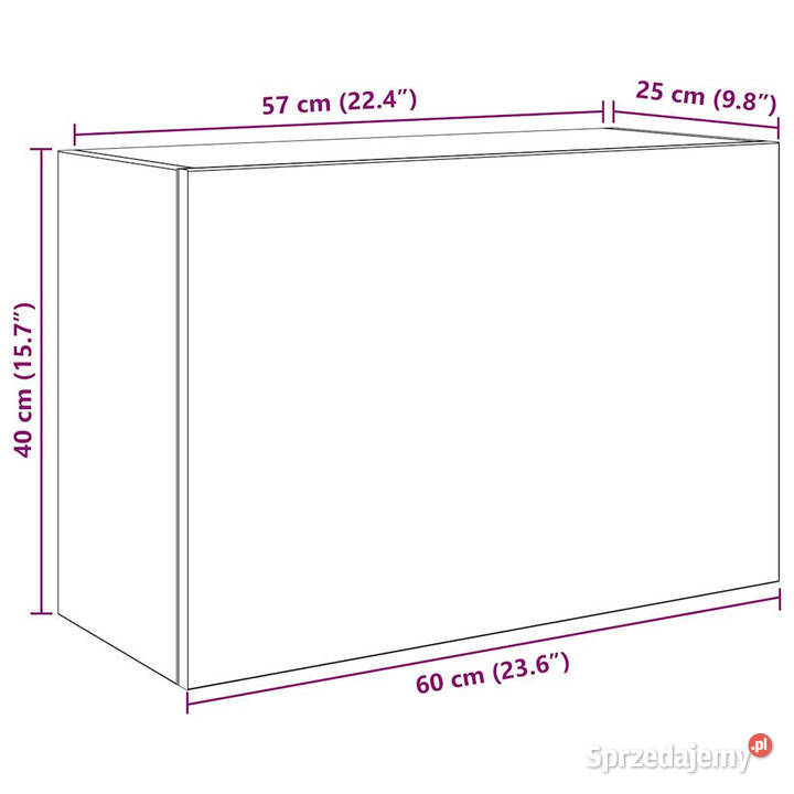 Wisząca szafka łazienkowa brązowy dąb 60x25x40 Warszawa