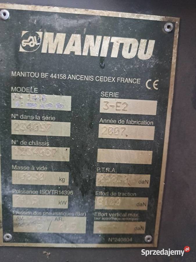 ładowarka Manitou 1440 budowlana 2007r laweta Zambrów