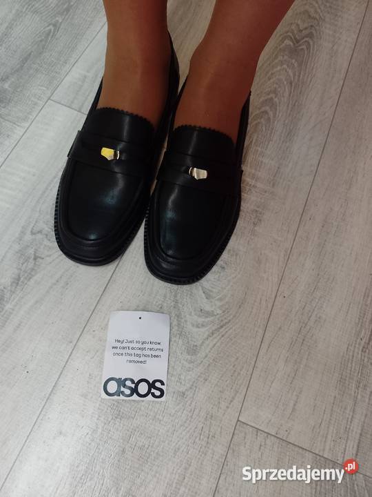 40 ASOS Design CZARNE mokasyny jesienne z Kraków