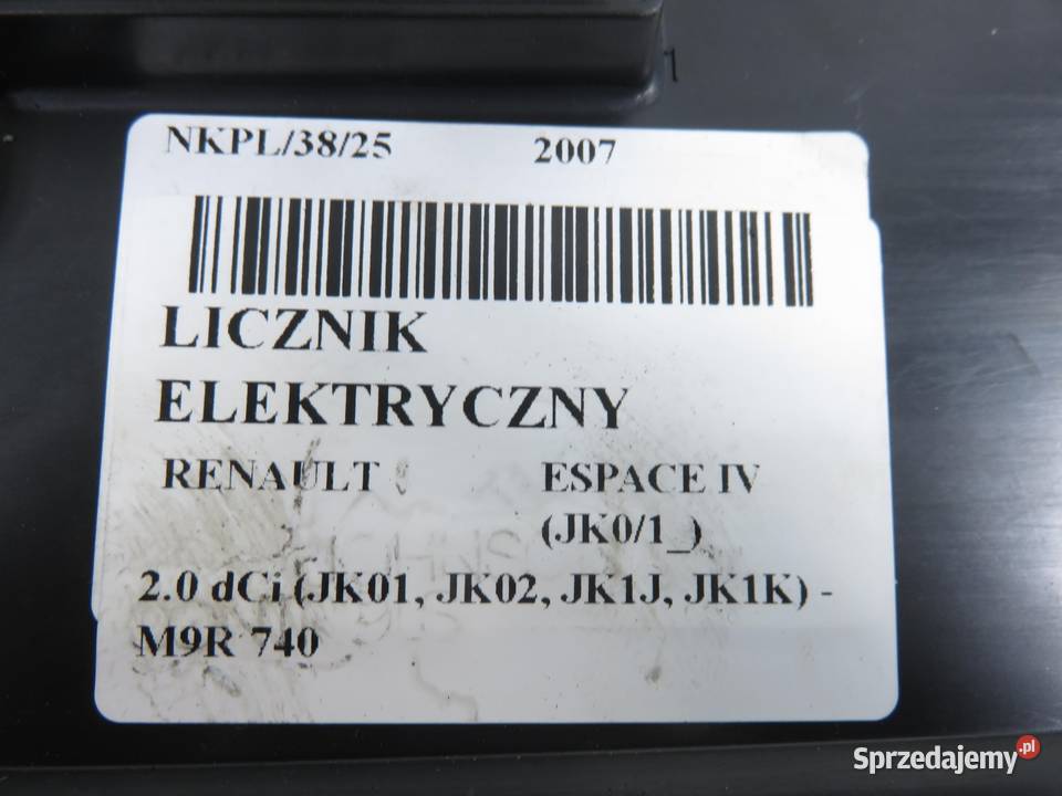 LICZNIK RENAULT ESPACE IV JK01 20 dCi 150 M9R małopolskie