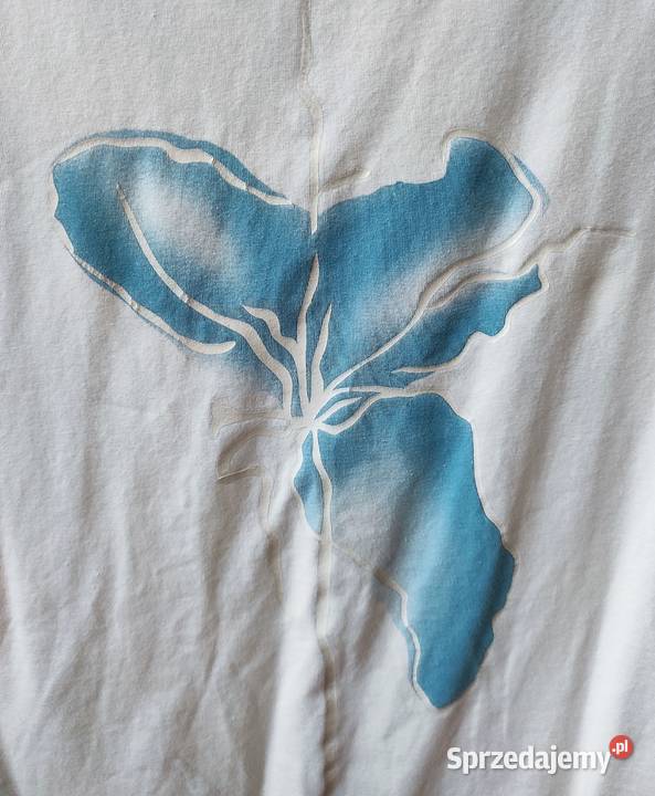 Bluzka koszulka tshirt uni biały kwiat bawełna wielkopolskie Nowy Tomyśl