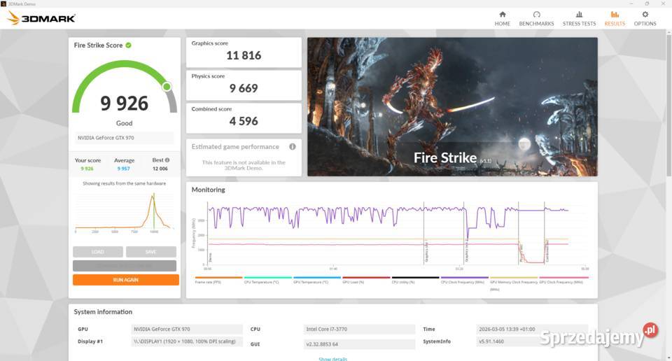 Komputer do gier i73770 16GB GTX 970 SSD Windows Ostrów Wielkopolski