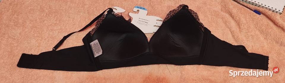 Czarny biustonosz z czarną koronką XL Inna marka Biustonosze Piaseczno