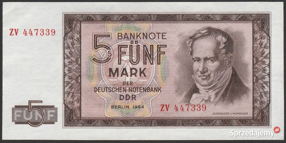 Niemcy NRD DDR 5 marek 1964 HUMBOLDT STAN łódzkie Łódź