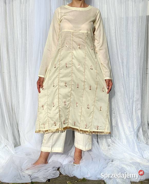 Długa sukienka bawełniana M 38 haftowana Spódnice i sukienki Szczecin