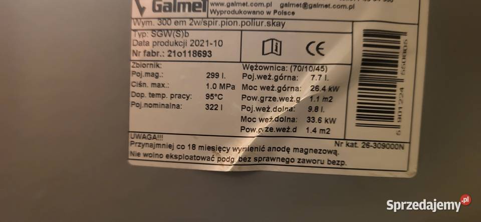 Bojler 300l na ciepłą wodę mazowieckie Michałowice
