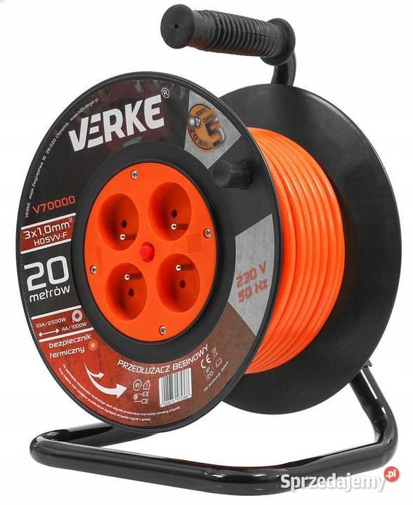 Przedłużacz na bębnie mocny budowlany ZWIJAK Chmielnik