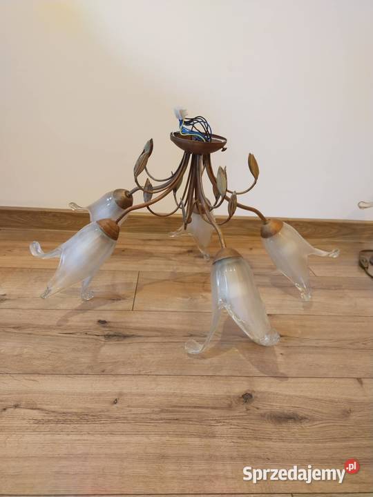 Zyrandol plus lampka Lampa salon mosiadz ZESTAW Lampy wiszące Kraków