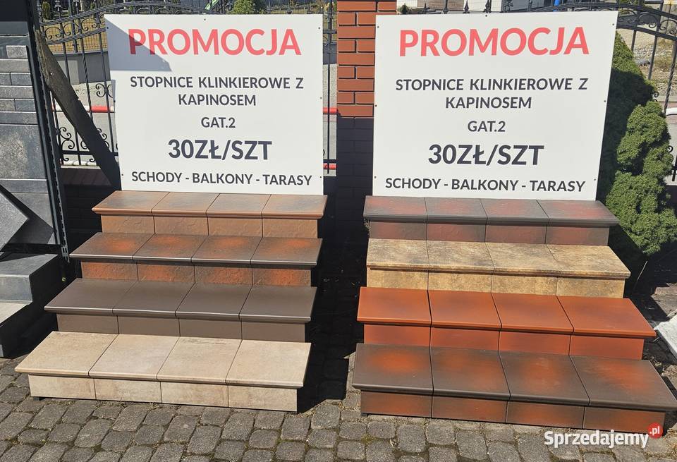 Stopnice klinkierowe kapinosy 12 wzorów Płytki podłogowe Stróża sprzedam