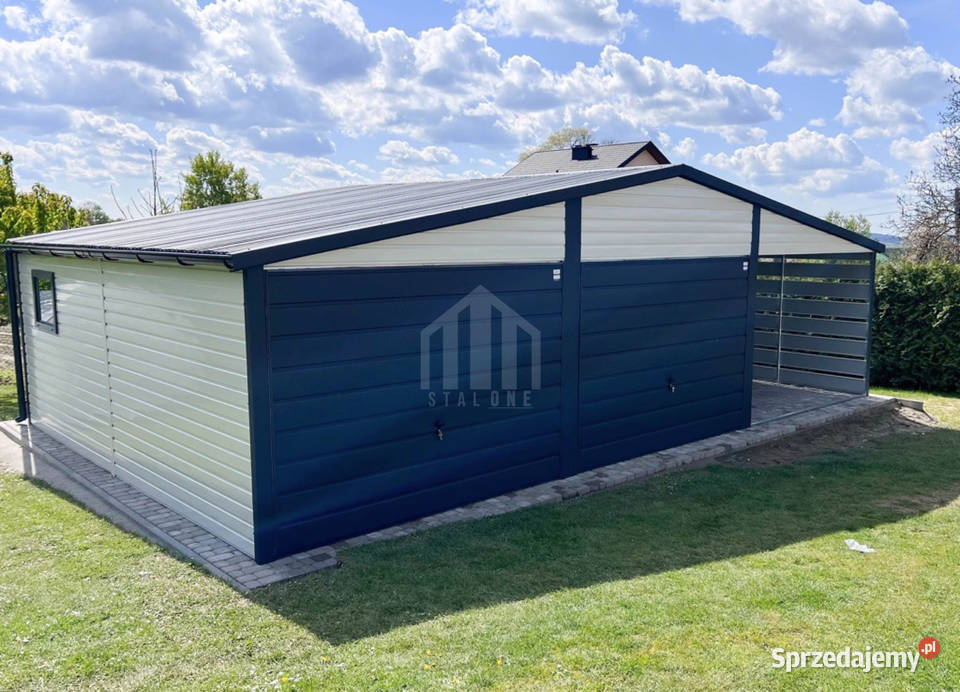 Garaż blaszany 6x6m wiata 3m 2x brama okno drzwi Gorzów Wielkopolski