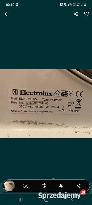 Suszarka elektrolux pojemnik na skropliny Tarnów Opolski sprzedam