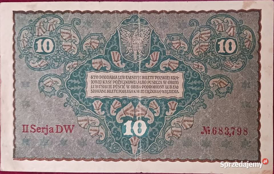 10 Marek Polskich 23 VIII 1919 rII seria DW Konin