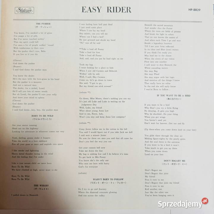 OST Easy Rider EXEX Japan Obi LP 1969 Stateside Warszawa