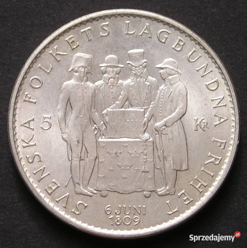 Szwecja 5 koron 1959 SREBRO stan 12 Łódź
