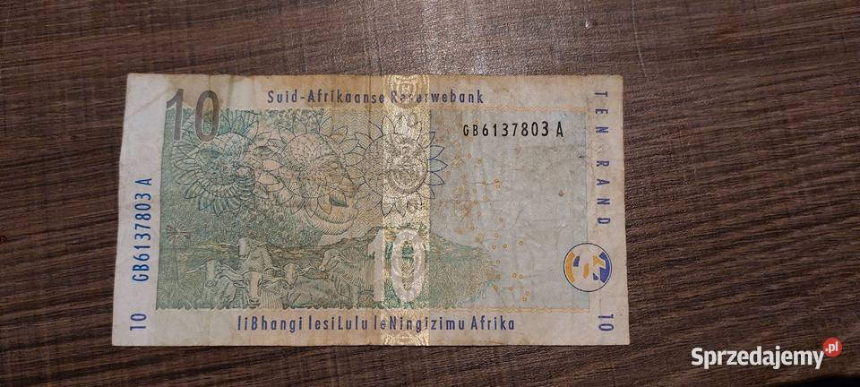 Sprzedam banknoty 10Rand 1999