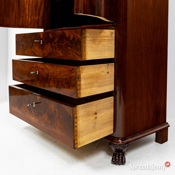 Wysoka komoda i barek szyfoniera stara antyk Swarzędz