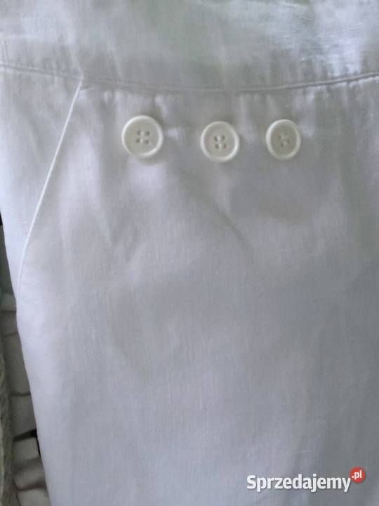 BIAŁE LNIANE SPODENKI DAMSKIE 42r Piła sprzedam