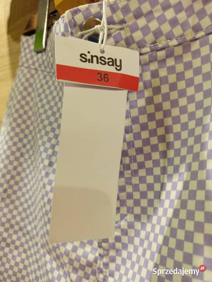 Spodnie damskie rurkiskinny w fioletowobiałą Biłgoraj