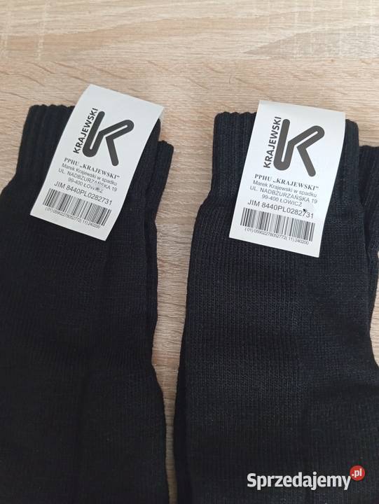 Nowe 2x Skarpety zimowe czarne Krajewski 3941 lubelskie