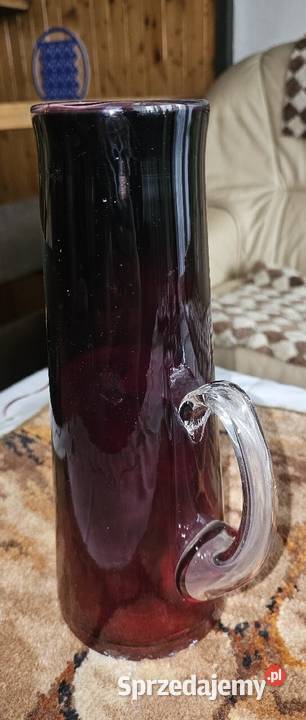 Rubinowy dzban z uchem z Ząbkowice PRL Vintage Katowice sprzedam