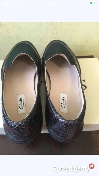 Mokasyny Clarks zielone skórzane 38 Poznań sprzedam