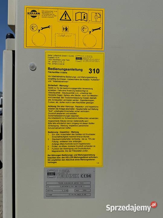 Odciąg pyłu wyciąg dymu filtr samoczyszczący Zdziechowice sprzedam