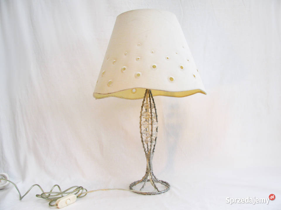 Duża Lampka Metal chrom Kryształki Szczecinek